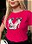 TSHIRT FEMININA ALGODÃO SANDALIA PONTOS DE LUZ / PINK - Imagem 1