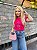 TSHIRT FEMININA ALGODÃO TULIPA STRASS / PINK - Imagem 2