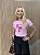 TSHIRT FEMININA ALGODÃO LAÇO PEROLAS / ROSA BEBE - Imagem 2