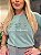 TSHIRT FEMININA ALGODÃO FLORES EM INGLES / VERDE MENTA - Imagem 1