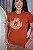 TSHIRT FEMININA ALGODÃO LEÃO COM STRASS / TERRA COTA - Imagem 1