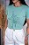 TSHIRT FEMININA ALGODÃO RAMOS COM LAÇO STRASS / VERDE AGUA BEBE - Imagem 1