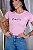TSHIRT FEMININA ALGODÃO PARIS APLICAÇÃO FLORZINHA / ROSA BEBE - Imagem 1
