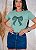 TSHIRT FEMININA ALGODÃO LAÇO / VERDE MENTA - Imagem 1