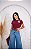 TSHIRT FEMININA ALGODÃO FLOR LATERAL / MARSALA - Imagem 2