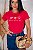 TSHIRT FEMININA ALGODÃO CORAÇÃO PEROLAS / PINK - Imagem 1