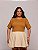 TSHIRT PLUS SIZE FEMININA BORDADA FLOR PEQUENO / CARAMELO - Imagem 1