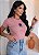 TSHIRT FEMININA ALGODÃO APLICAÇÃO SORVETE / ROSA SECO - Imagem 1