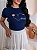 TSHIRT FEMININA ALGODÃO BORDADO MAIS AMOR / AZUL MARINHO - Imagem 1