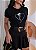 TSHIRT FEMININA ALGODÃO CORAÇÃO APLICAÇÃO / PRETO - Imagem 1