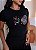 TSHIRT FEMININA ALGODÃO BORDADA SEJA FORTE E CORAJOSA / PRETA - Imagem 1