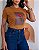 TSHIRT FEMININA ALGODÃO APLICAÇÃO FLOR VERMELHA / CARAMELO - Imagem 1