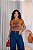 TSHIRT FEMININA ALGODÃO APLICAÇÃO FLOR VERMELHA / CARAMELO - Imagem 2