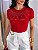 TSHIRT FEMININA ALGODÃO ORE, ESPERE, CONFIE / VERMELHA - Imagem 1