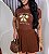 TSHIRT FEMININA ALGODÃO LAÇO / MARROM - Imagem 1
