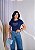 TSHIRT FEMININA ALGODÃO CORAÇÃO CORAJOSA / AZUL MARINHO - Imagem 2
