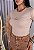 TSHIRT FEMININA ALGODÃO COUNTRY BORDADA CHAPEU / NUDE - Imagem 1