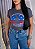 TSHIRT FEMININA ALGODÃO COUNTRY HORSES CAVALO STRASS / CINZA CHUMBO - Imagem 1