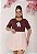 TSHIRT PLUS SIZE FEMININA FLOR COM PEROLA / MARSALA - Imagem 1