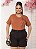 TSHIRT PLUS SIZE FEMININA LAÇO NA LATERAL / TERRA COTA - Imagem 1