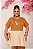 TSHIRT PLUS SIZE FEMININA BORBOLETA BORDADA / CARAMELO - Imagem 1