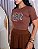 TSHIRT FEMININA ALGODÃO AMORE ONCINHA / MARROM - Imagem 1