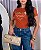 TSHIRT FEMININA ALGODÃO BORDADA LIVRE PRA VIVER / TERRA COTA - Imagem 1