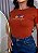 TSHIRT FEMININA ALGODÃO BORDADA ESCOLHIDA / TERRA COTA - Imagem 1
