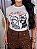 TSHIRT FEMININA ALGODÃO MULHER E CACHORRO / OFFWHITE - Imagem 1