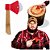 Cortador de Pizza Lenhador Machado Vermelho - Imagem 2