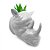 Vaso de Parede Cachepot Rinoceronte Cinza Porcelana - Imagem 1
