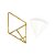Vaso de Parede Triangular Branco e Dourado - Suporte Aramado - Imagem 2