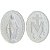 Conjunto Medalhas Nossa Senhora das Graças 15cm P/ Mesa Parede | Pó de Mármore - Imagem 1