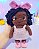 Amigurumi Modelo Mini Mim Boneca de Crochê Negra À PRONTA ENTREGA - Imagem 1