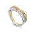Duo de anéis com formato de coração e fileira de zircônia folheado em ródio branco e ouro 18k - Imagem 1