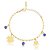 Pulseira com amuletos de sorte e proteção folheada em ouro 18k - Imagem 1