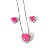 Conjunto Coração Cravejado Pink - Imagem 1