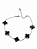 Pulseira Trevo Prata 925 Cravejada Pedra Natural Onix - Imagem 1