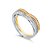 Duo de anéis com formato de coração e fileira de zircônia folheado em ródio branco e ouro 18k - Imagem 1