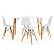 Mesa de Jantar Retangular 120x80cm Branco com 4 Cadeiras Eames Branca - Imagem 1