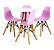 Mesa Infantil Branca 50cm Redonda trípe 4 Cadeiras Eiffel Rosa-Bebê - Imagem 1