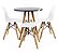 Mesa Infantil Preta 50cm Redonda trípe 4 Cadeiras Eiffel Branco - Imagem 1