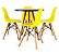 Mesa Infantil Preta 50cm Redonda trípe 4 Cadeiras Eiffel Amarelo - Imagem 1