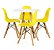 Mesa Infantil Branca 50cm Quadrada trípe 4 Cadeiras Eiffel Amarelo - Imagem 1