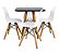 Mesa Infantil Preta 50cm Quadrada trípe 4 Cadeiras Eiffel Branco - Imagem 1