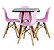 Mesa Infantil Preta 50cm Quadrada trípe 4 Cadeiras Eiffel Rosa-Bebê - Imagem 1