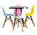 Mesa Infantil Preta 50cm Quadrada Trípe 4 + Cadeiras Eiffel Colorido - Imagem 1
