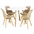 Mesa de Jantar Redonda Sofia 90cm Branca com 4 Cadeiras Siena Nude - Imagem 1