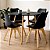 Mesa de Jantar Redonda Sofia Preta 100cm com 4 Cadeiras Siena Preta - Imagem 1