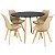 Mesa de Jantar Redonda Sofia 90cm Preta com 4 Cadeiras Siena Nude - Imagem 1